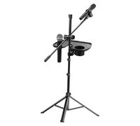 Microphone Stand Tray, Vibration-Proof Clamping Shelf, Stable Support, Streaming Accessory for Desk, Studio, Stage, Live Audio, Concert Setup, Podcast Equipment Organizer, Recording Gear Mount