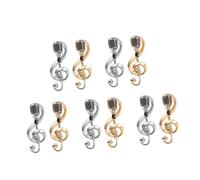Microphone Steel Plate Stickers Women Ring Classic Headband Accessories European and American Fashion Charm Retro Brooch Music Decor Zinc Alloy