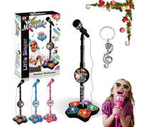 Microphone Toy todo en uno, micrófono para niños con soporte, 5 en 1 Kid Star, 2026 nuevos micrófonos de karaoke, con música y luz, para niñas y niños, para cantar, fiestas divertidas (negro)