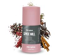 Microplane Molinillo de especias 2 en 1 - Rosa Malva | Molinillo manual con hoja de acero inoxidable ultra afilado rallador nuez moscada, canela, hadas de tonka, pimienta larga, nueces