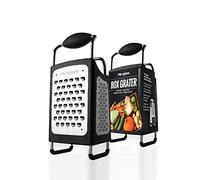 Microplane Rallador Caja 4 Caras, Acero Inoxidable, Negro, 27x13.90x9.5 cm