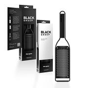 Microplane Rallador de cocina fino con hoja de acero inoxidable fabricada en Estados Unidos para parmesano, cítricos, ajo, chile y especias duras de la serie Black Sheep