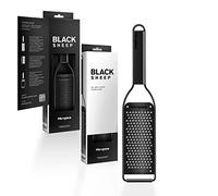 Microplane Rallador de cocina grueso con hoja de acero inoxidable fabricada en Estados Unidos para queso, zanahoria, jengibre, coco y rábano picante de la serie Black Sheep