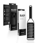 Microplane Rallador de cocina muy grueso con hoja de acero inoxidable fabricada en Estados Unidos para queso, patata, calabacín, zanahoria, manzana y col de la serie Black Sheep