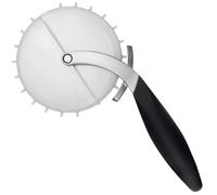 Microplane Rueda de Pizza Profesional XL de Acero Inoxidable | Mango Antideslizante + Protector-Lámina con Rizador | Cortador Pizza inox | Ideal para pizzas, quiches, repostería | Apto Lavavajillas