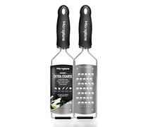 Microplane Rallador Extragrueso Serie Gourmet, Acero inoxidable, Negro, 35.90x6.41x1.92 cm