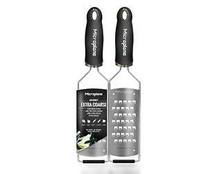 Microplane Serie Gourmet Rallador Extragrueso, Acero Inoxidable, Negro, 35.90x6.41x1.92 cm