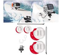 micros2u Surfboard Kit di montaggio per il surf Compatibile con GoPro Hero 3 3+ 4 5 6 & Session. Include cavo di sicurezza e tappo FCS di blocco