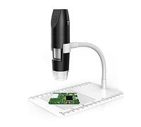 Microscope 2.0MP Multifunctional Wireless Microscope WiFi Portable High-Definition Microscopes with 8 Adjustable Brightness LED Lights (Color : White) (Black)