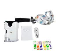 Microscope de poche 2 pouces pour enfants, microscope numérique portable, écran couleur, grossissement 200X avec trépied, petit télescope portable pour l'apprentissage et