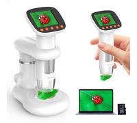 Microscope Microscopio para niños con Pantalla LCD 1000X de Gran Potencia imágenes claras de Alta definición, Cabina de Insectos única, niños, microscopio Digital portátil