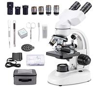 Microscopio Binocular Compuesto, Aumento de 20000X, Etapa mecánica de Dos Capas con iluminación LED, para Laboratorio Escolar de educación científica