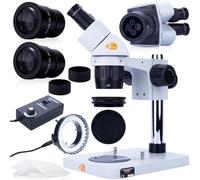 Microscopio binocular estereoscópico Ganimedes S MSGS-B-PS1 - Óptica de alta calidad, zoom 20-40x ampliable hasta 80x, ergonómico, giratorio 360°, iluminación LED