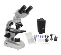 Microscopio Binofield Omegon, 40x-800x, LED | Observaciones precisas con visión Binocular | para la Escuela y el Hobby | Incluye numerosos Accesorios | Microscopio de luz reflejada y transmitida