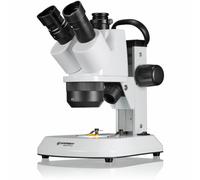Bresser Microscopio estereoscópico trinocular Analyth STR Trino 10x - 40x con luz LED Regulable separada y asa de Transporte para Uso móvil
