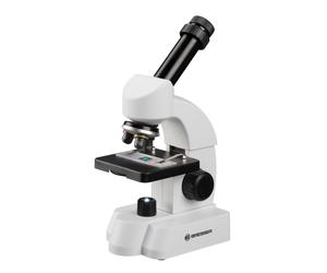 Microscopio Bresser Junior 40-640x con accesorios inteligentes con código QR para obtener información adicional
