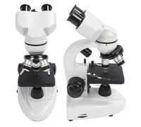 Microscopio Compuesto Binocular 40X-5000X Ampliación Iluminación LED Oculares de Campo Amplio Cuerpo de Metal Microscopio Profesional para Investigación Laboratorio de Inspección