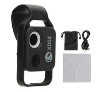 Microscopio con abrazadera para teléfono, excelente compatible con batería ligera de 110 mAh, lente de microscopio 200X, 6000-6500 K, LED para proyectos experimentales