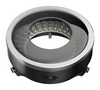 Microscopio con sistema óptico polarizado, 96 LED antirreflectante, analizador giratorio de 360°, carcasa de metal resistente, compatible con microscopios monoculares, plata, 8,2 x 2,2 cm