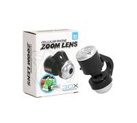 Microscopio de aumento de 30X para teléfono celular con luz LED y lente macro para cámara de fotografía con clip de lente de alto aumento