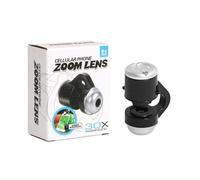 Microscopio de aumento de 30X para teléfono celular con luz LED y lente macro para lente de cámara de fotografía con clip