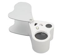 Microscopio de Bolsillo de Doble Lente 60X 30X con Luz LED, Lupa para Plantas, Circuitos, Monedas, Sello