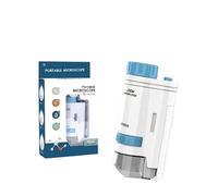 Microscopio de Bolsillo for niños, 60-200X, con luz LED, portátil, eléctrico, Mini, Alta definición, for Uso en Exteriores(Blue Single Machine)