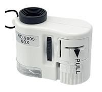 Microscopio de bolsillo iluminado - Lupa LED portátil 60X, lente de enfoque ajustable, diseño compacto, vista óptica clara | Microscopio educativo para, Ayuda educativa para la observación de