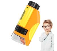 Microscopio de bolsillo - Microscopio de bolsillo para niños de 5 x 3 x 9,7 cm, microscopios de mano para niños, microscopios de fuente de luz LED para principiantes, experimentos científicos
