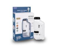 Microscopio de Bolsillo Niños,60X - 120X Microscopio Portátil de Bolsillo Mini Microscopio con luz LED para Regalo de Niños,Juguete Educativo,Estudio en Casa Preescolar (Blanco)