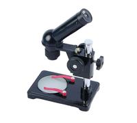 Microscopio de laboratorio biológico, lupa de zoom de 20x, distancia de trabajo de 55 mm, metal ergonómico para laboratorio, microscopio de biología educativa