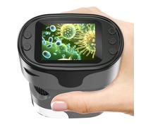 Microscopio de Mano 1000X para niños, 4K, Pantalla de 2 Pulgadas, Recargable, Mini microscopios Digitales de Bolsillo con Kit de Diapositivas, Regalo Edu portátil, para niños y Estudiantes