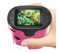 Microscopio de Mano 1000X para niños, 4K, Pantalla de 2 Pulgadas, Recargable, Mini microscopios Digitales de Bolsillo con Kit de Diapositivas, Regalo Edu portátil, para niños y Estudiantes