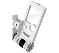 Microscopio de mano - lupa de bolsillo 10x-80x, lente iluminada LED, diseño ligero compacto | Herramienta educativa para niños, 6+ años, experimento, exploración, paquete de aprendizaje STEM, fácil de
