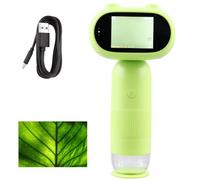 Microscopio de teléfono móvil para niños, microscopio digital 1000X con pantalla IPS de 2,0 pulgadas, microscopio portátil de bolsillo con 8 LED, recargable por USB, microscopio de mano inalámbrico