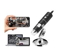 Microscopio Digital, 1000x WiFi Handheld Zoom Ampliación Cámara del endoscopio 108 0P FHD 2.0 MP 8 LED Microscopio con Soporte for la Tableta del teléfono.(Grey)