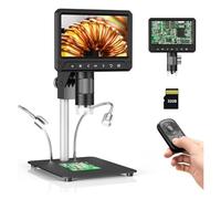 Microscopio Digital 1200X de 7'', 1080P, for fotografía y Video, for Adultos, for soldar Monedas, Soporte metálico, Control Remoto inalámbrico, Vista Desde PC Ventana