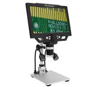 Microscopio digital 1600X, lupa USB 1080P con 8 luces LED ajustables, pantalla LCD de 9 pulgadas, video fotográfico, vista de PC para 8.1 10, para OS x10.5 o superior