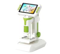 Microscopio Digital 1600X para niños, Pantalla HD de 4,0 Pulgadas y diseño portátil 3 en 1, Juguete científico con Kit de Diapositivas, Herramienta de educación científica para niños de 6 a 12 Green