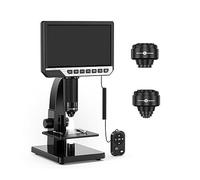 Microscopio Digital 2000X 7 Pulgadas 12MP Laboratorio Microscopio Biológico Cámara Doble Lente Con Control Remoto FáCil De Usar(With 32GB sd card-RC)