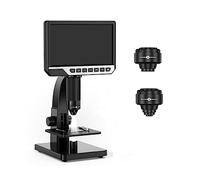 Microscopio Digital 2000X 7 Pulgadas 12MP Laboratorio Microscopio Biológico Cámara Doble Lente Con Control Remoto FáCil De Usar(No Remote Control)