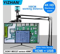 Microscopio Digital 4K 60MP, cámara de vídeo Industrial HDMI tipo C/USB de 48MP/13M 1080P, lente de montaje en C con Zoom 150X, PCB de reparación 4K 48MP IMX327 SetsA