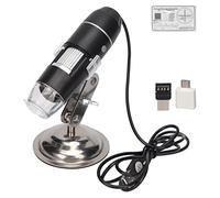 Microscopio Digital Analizador de Piel Detector de Cabello Cámara de Inspección USB Portátil Ampliación 0X-200X con Soporte y 8 Luces LED Blancas Compatible con Windows XP