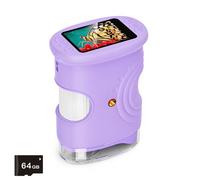 Microscopio digital apto para niños, cámara de visualización de 2 pulgadas, lupa de mano con luz LED integrada, microscopio de mano para niños