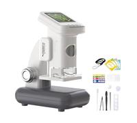 Microscopio digital de doble modo para niños con pantalla a color de 2 pulgadas con luz integrada y batería recargable, diseño portátil, microscopio de luz LED integrado