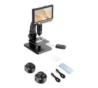 Microscopio digital de pantalla recargable integrado de 7 pulgadas para análisis celular, inspección de placa de circuito e investigación científica, microscopio digital de iluminación LED