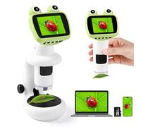 Microscopio Digital GuKKK IPS de 2.0 Pulgadas con Soporte, minimicroscopio 1000X USB WiFi HD 1080P,Tarjeta de 32 GB,Microscopio Portátil para Niños con LED Ajustables para Teléfonos Android,iOS y PC