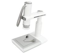 Microscopio Digital Inalámbrico, Cámara de Microscopios HD 2MP WiFi USB con 8 LED Ajustables y Soporte, Microscopio Digital de Aumento 50-1000X para Escuela, Trabajo, Adultos (Blanco)