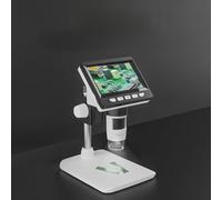 Microscopio digital industrial 1000x Zoom 4.3 pulgadas IPS Pantalla 1080P Cámara HD con 8 LED para inspección de escritorio Análisis de metales y uso educativo (B)