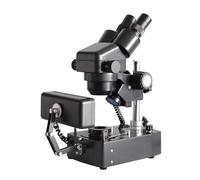 microscopio Digital Microscopio Binocular con Zoom for Gemas, microscopio estereoscópico Profesional, Aumento de 10-40X, iluminación Superior, Inferior y Lateral. portatil